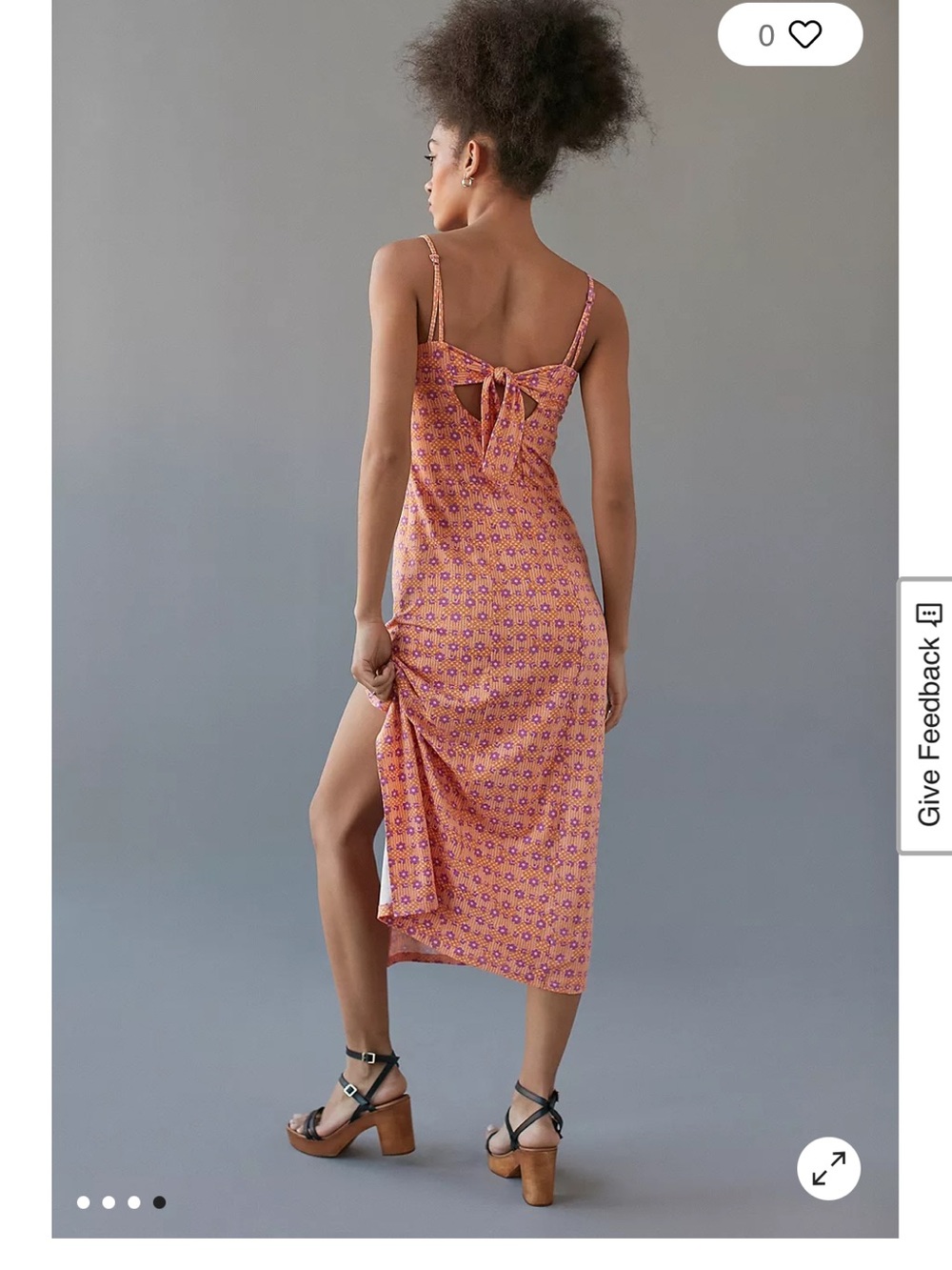 UO Orange Floral Arna Midi Slip Dress. Size XS. - Picture 3 of 14